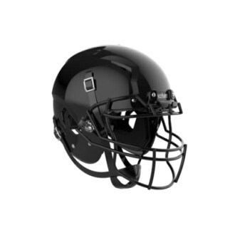Black glossy football helmet with faceguard