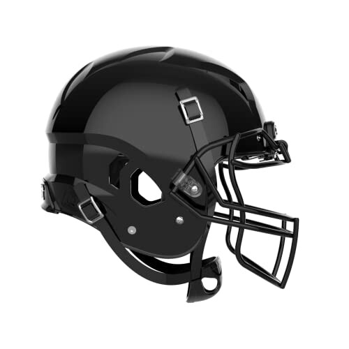 Black football helmet with faceguard