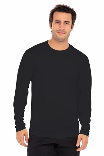 Man wearing a black long sleeve shirt