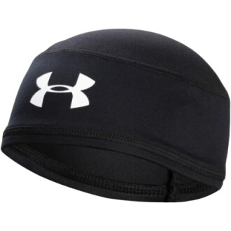 Black sports headband with logo