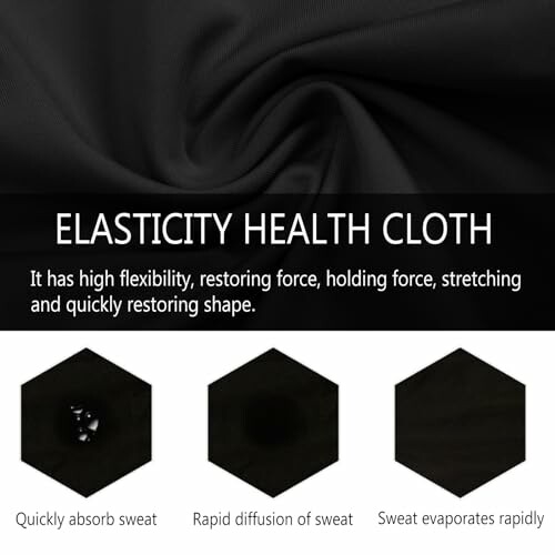Elasticity Health Cloth features and benefits illustration.