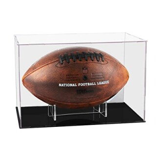 Football in a clear display case