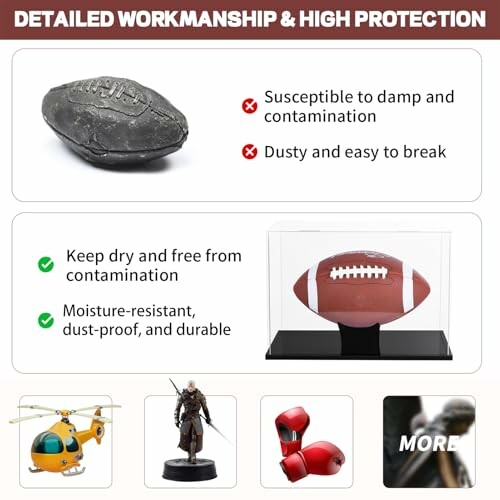 Comparison of poor and high-quality football displays.