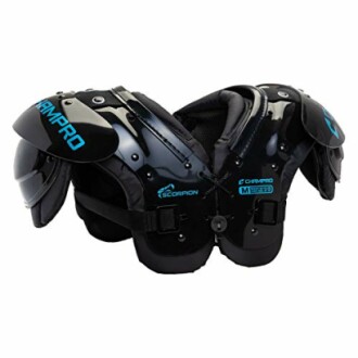 Black and blue football shoulder pads.