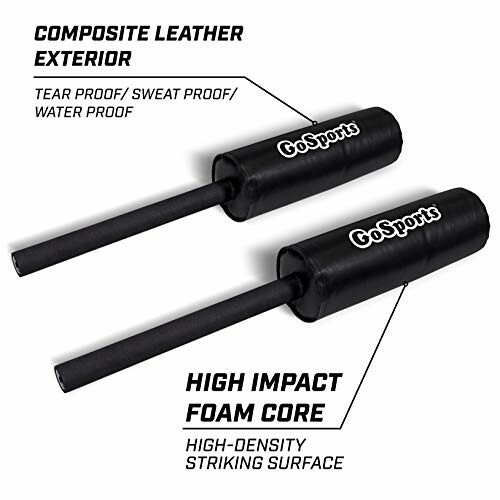 Two GoSports training batons with composite leather exterior and high impact foam core.