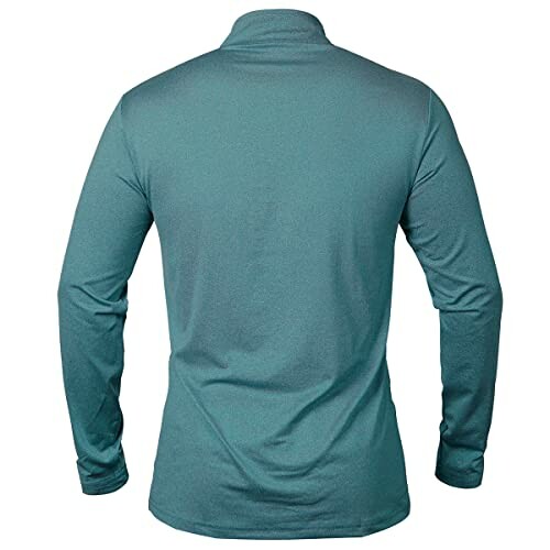 Back view of a green long-sleeve shirt