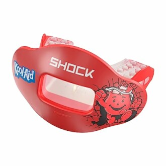 Red Kool-Aid themed mouthguard with logo and character.
