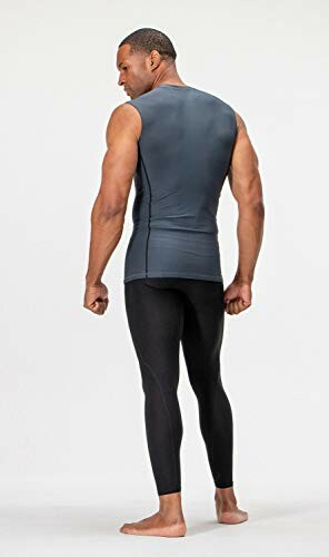 Man wearing a compression shirt and leggings.