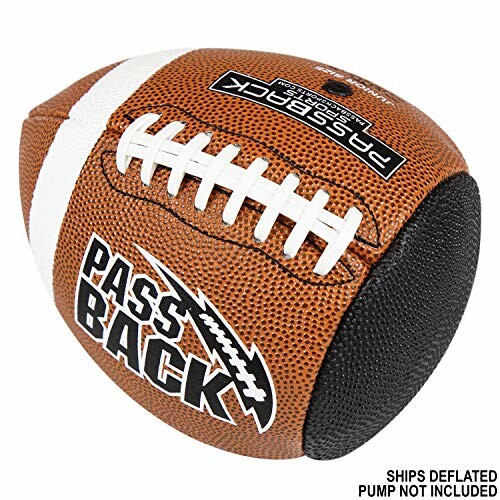 Pass back football with text 'Ships deflated pump not included'.