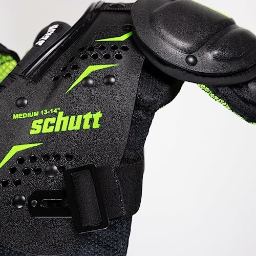 Black and green protective sports shoulder pad
