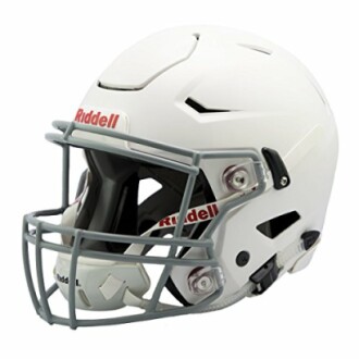 White Riddell football helmet with face guard