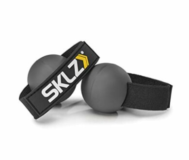 SKLZ gray training balls with straps.