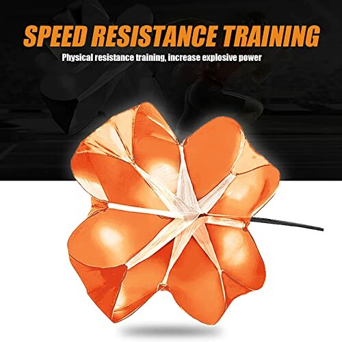 Orange speed resistance training parachute for explosive power