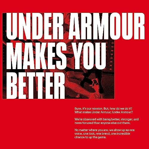 Under Armour text with motivational message.
