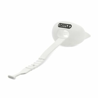 White football mouthguard with strap